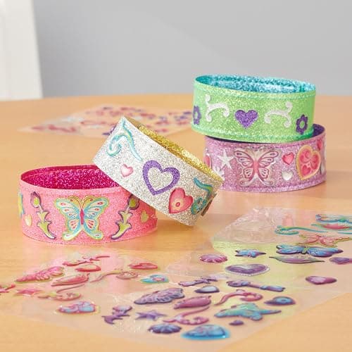 Melissa & Doug Design-Your-Own Bracelets with 100+ Sparkle Gem & Glitter Stickers, Kids Snap Bracelets, Stickers & Jewelry Crafts, Preschool Toys for Girls & Boys Ages 4+ thumbnail 9