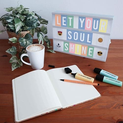 BONNYCO Blue Cinema Light Box with 400 Letters, Emojis and 2 Markers. Led Light Box Boy Bedroom Decor, Baby Shower. Cinema Led Sign Letters Board Gifts for Boys, Children for Birthdays Christmas thumbnail 6