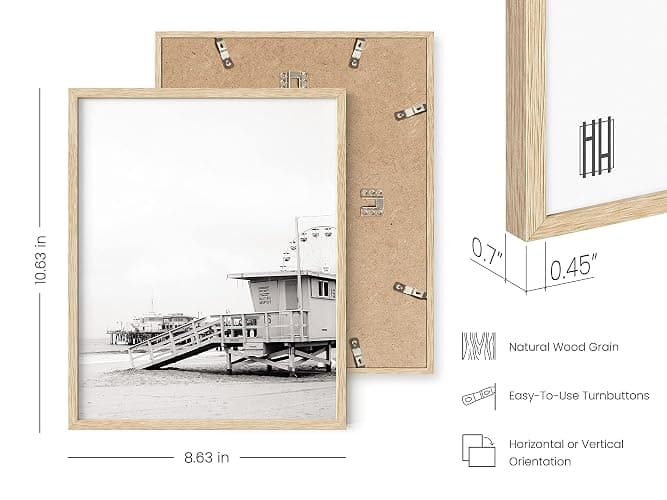 HAUS AND HUES Black and White Beach Wall Art – Set of 4 Ocean-Themed Posters, Coastal Minimalist Beach Decor (Beige Frame, 8x10) thumbnail 3