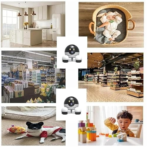 Firam Bot Robot, 1080p HD DIY Bot Robot Home Cameras on Wheels, Movable Pet Cameras Battery-Powered, 2-Way Talk, Night Vision, APP Remote Control, Night Vision, Smooth Pan & Tilt (128 GB) thumbnail 7