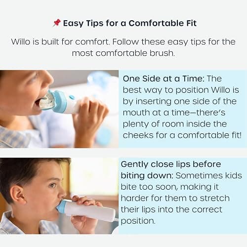 Willo Fully Automatic Kids U-Shaped Electric Toothbrush - 2 Brushing Timers, Deep-Cleans, Consistent Results, Eliminates Brushing Mistakes - Berry Splash (Medium - Kids Ages 8-11 Years) thumbnail 6