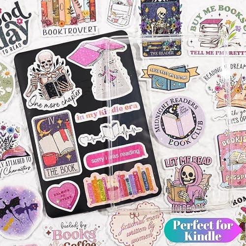 150 PCS Romance Book Stickers for Kindle, Holographic Bookish Sticker Pack Reading Glitter Vinyl Decals for Laptop Ebook Readers Water Bottles Journal Scrapbook Waterproof thumbnail 2