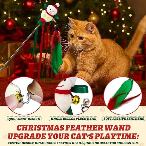 Rubypop Cat Advent Calendar 2025, 24 Days Christmas Countdown Box for Cats with Interactive Toys, Catnip Balls & Feather Wand, Xmas Holiday Gift for Kittens & Cats Lover thumbnail 3