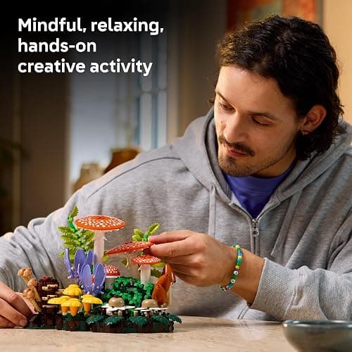 LEGO Botanicals Woodland Mushrooms - Building Set for Adults, Ages 18+ - Mushroom Decor for Home Office or Desk - Gifts for Women & Men - Craft Activity - 11505 thumbnail 3