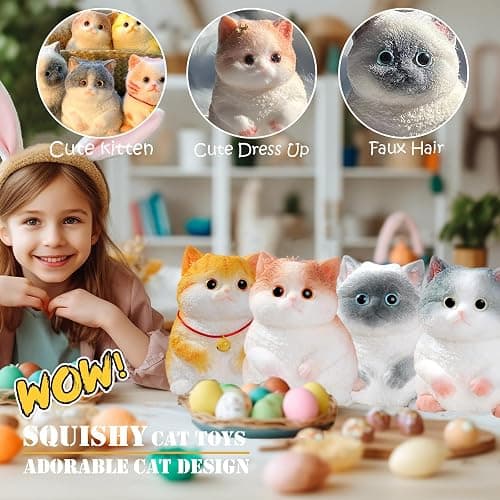 YJPPDD Big taba Squishy Cat, Handmade Squishy Cat for Adult/Kids, Stress Relief, Cute & Soft Cat Design, Perfect Squeeze Toys Gift for Relaxation and Fun - Dress Up Your Own Squishies Cat(Siamese) thumbnail 2