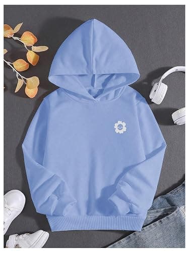 COZYEASE Girls' Letter Graphic Print Cute Hoodies Long Sleeve Pullover Hoodie Sweatshirt thumbnail 2