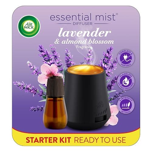 Air Wick Essential Mist Starter Kit, Diffuser + 1 Refill, Lavender and Almond Blossom, Air Freshener, Essential Oils - Image 1
