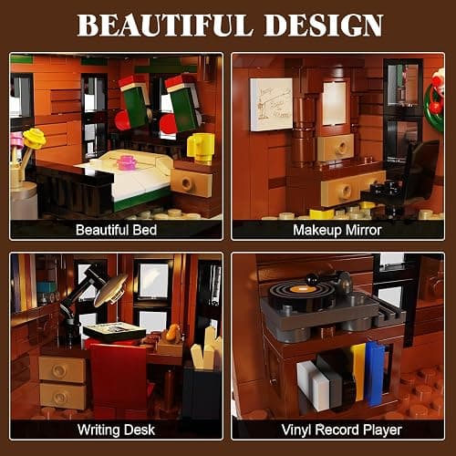 It's A Wonderful Life House Building Set with LED Light, Christmas Holiday Snow House Building Blocks Toy, Compatible with Lego Chritmas Village, Gifts for Friends、Family, Ages 18+ (1549PCS) thumbnail 5