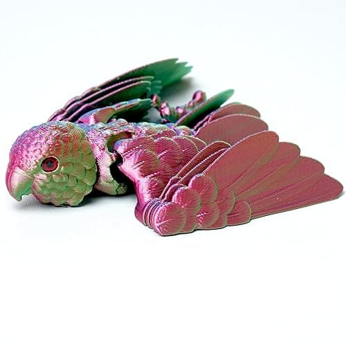 3D Print Parrot Figure, Bird with Wing,Movable Joints, Home Office Decor,Interesting Toys for Autism/ADHD,Festival Gifts toco,Fidget Toys, Executive Desk Animals Toy thumbnail 10