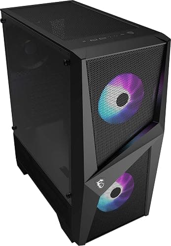MSI MAG FORGE 100R Mid Tower Gaming Computer Case (Black, 2x 120mm ARGB PWM Fan, 1x 120mm Fan, 1-6 ARGB Hub, Tempered Glass, MSI Center, ATX, mATX, mini-ITX) thumbnail 8