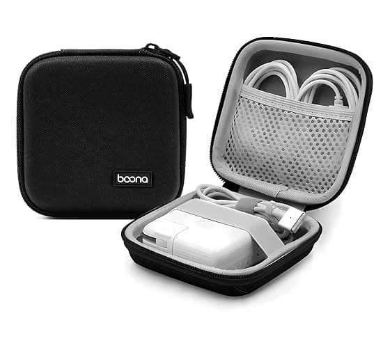 HOMEGYMFREE Small Travel Carrying Storage Case, 4.4"x4.4" Charger Organizer, Pouch compatible with MacBook Power Adapter, Laptop Accessories Cables, Cords, USB Drives, Earphones - Image 1