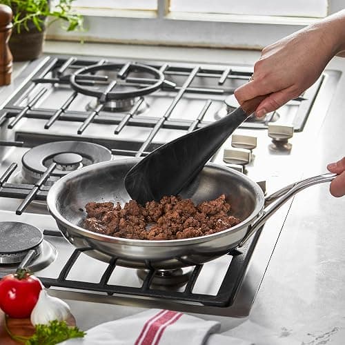 STAUB Multifunction Spatula Spoon, Great for Both Cooking and Serving Durable BPA-Free Matte Black Silicone, Acacia Wood Handles, Safe for Nonstick Cooking Surfaces thumbnail 2