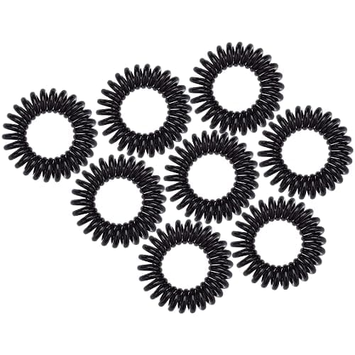 Kitsch Spiral Hair Ties for Women – Black Elastic Hair Ties No Damage, Ponytail Holders for Thick and Thin Hair – Creaseless and Dent-Free Coil | Ideal Gifts for Women - 8pc Set, Black thumbnail 5
