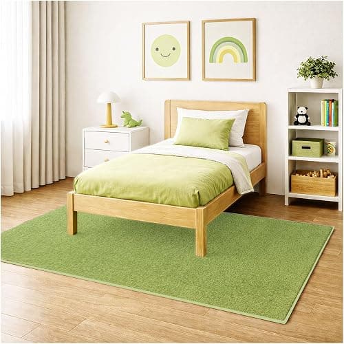 KOECKRITZ Soft & Colorful 4' x 4' Kids Classroom Area Rug – Cozy Playroom Carpet for Nursery, Daycare & Preschool, Flammability Pill Test Passed (Lime) thumbnail 8