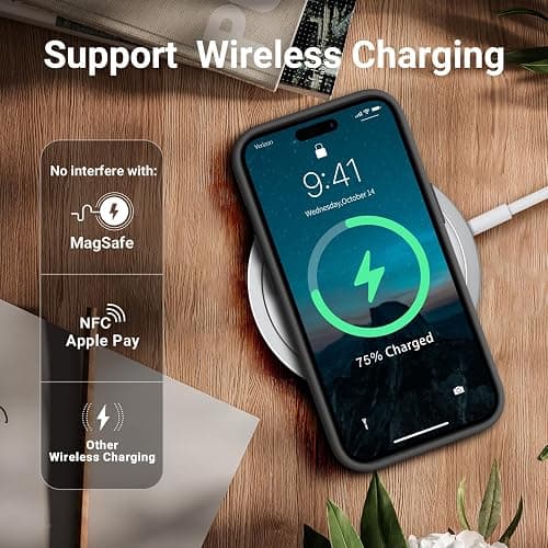 AOTESIER Compatible with iPhone 15 Case, Full Body Food-Grade Silicone Wear-Resistant, Anti-Drop Protection with Soft Anti-Scratch Microfiber Lining Phone Case for iPhone 15, 6.1 inch, Black thumbnail 3