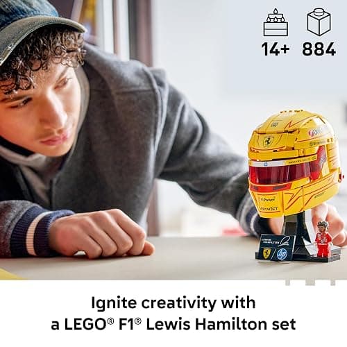 LEGO Editions Scuderia Ferrari HP Lewis Hamilton Helmet - Building Set for Teens, Ages 14+ - Collectible F1 Display - Bedroom or Home Office Decor - Gift for Racing Fans - 43022 thumbnail 2