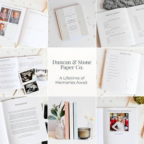 Childhood Memory Book - Elegant Memory Book For Kids Till Age 18 W/Guided Prompts, Space for Photos & More - Childhood Memory Journal (175 Pages, Cream) thumbnail 10