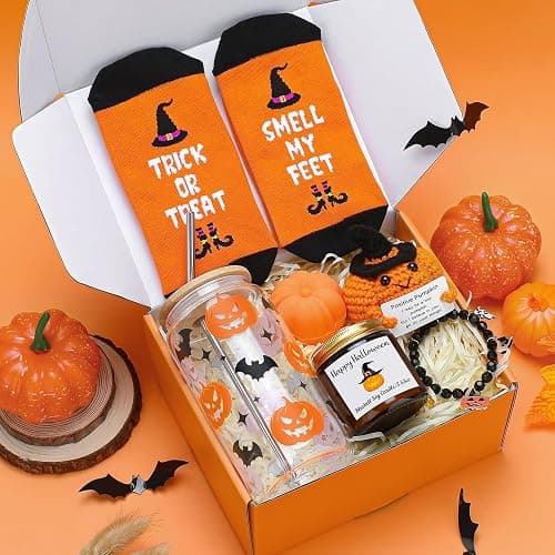 Boo Basket Stuffers for Women Halloween Gifts for Women Adults Teens Girls Kids Spooky Basket Stuffers Ideas for Woman Her Cute Halloween Care Package Gift Box Boo Themed Stuff Items Ghost Basket Kit thumbnail 8