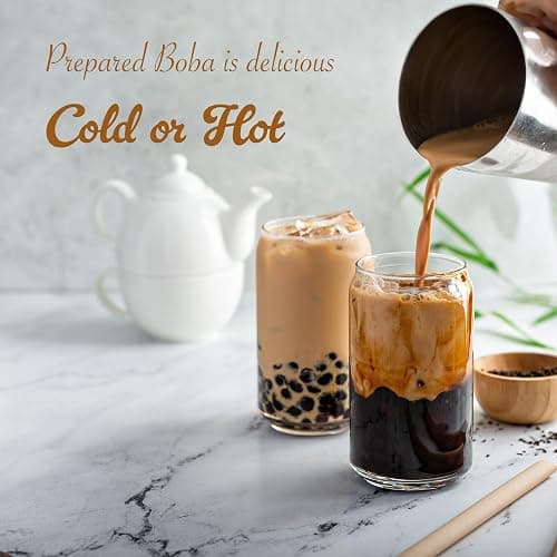 E-FA BRAND Black Tapioca Pearls (Boba), Quick Cook Tapioca Pearls for Bubble Tea, Microwave Ready in 3 Minutes, Fresh Chewy Texture, Milk Tea & Dessert Topping, Halal Certified, 2.2 LB (Pack of 1) thumbnail 5