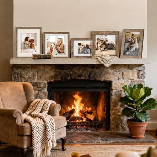 8x10 Picture Frames Set of 6 Rustic Wood Grain Photo Frame for Gallery Wall Mounting or Tabletop Display thumbnail 9