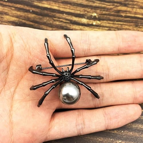 XGALBLA Vintage Style Austrian Crystal Halloween Micro Crystal Pave Spider Brooch Pin for Women thumbnail 5