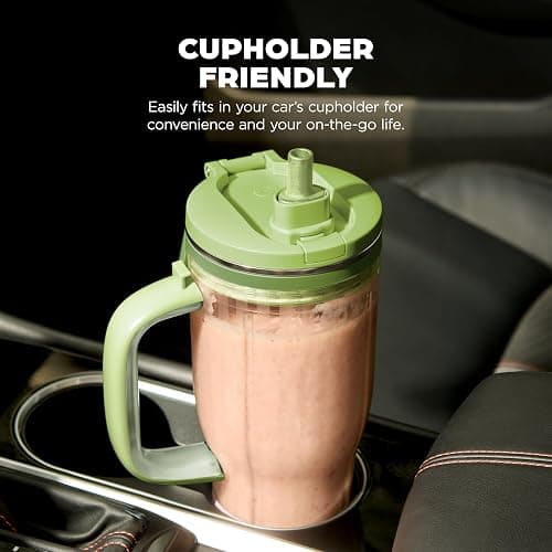 Ninja Blendboss™ | Personal Blender for Smoothies & Frozen Drinks | 26oz Travel Tumbler with LeakProof Lid, Chug Spout & Detachable Straw | Auto-iQ Technology | Watermelon Bubble Gum | DB351GN thumbnail 10