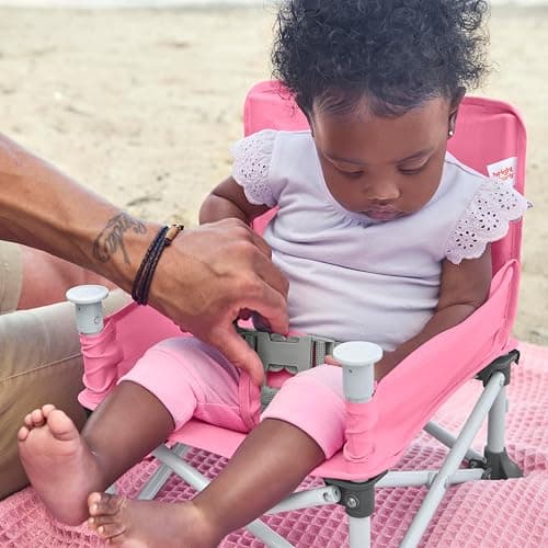 Bright Starts Pop 'N Sit Portable Booster, Indoor/Outdoor Use, Floor Seat with Feeding Tray, Pink, 6 Mos - 3 Yrs thumbnail 15