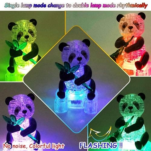 Coolplay 3D Crystal Puzzle Panda Gifts, Desk Toys with Light-Up Base 58 Pieces thumbnail 4