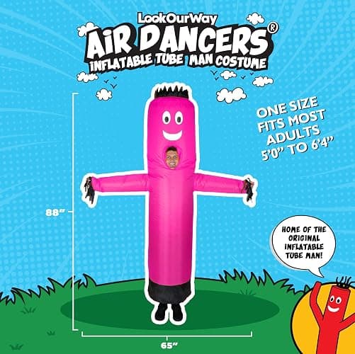 LookOurWay Inflatable Tube Man Costume - Wacky Wavy Arm Guy Funny Inflatable Halloween Costume for Adults thumbnail 3