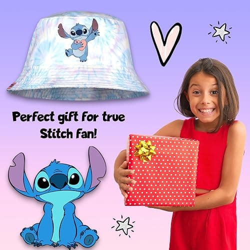 Disney Stitch Bucket Hat for Girls Age 5-12 Summer Hat for Kids Lightweight Breathable Sun Hat Gift for Girls Multicolour thumbnail 6