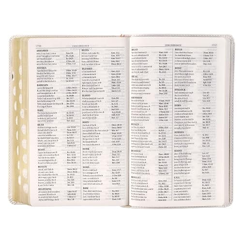 KJV Holy Bible, Giant Print Standard Size Red Letter Edition, Thumb Index Tabs & Ribbon Marker, King James Version, Vegan Leather, White Floral, 14 pt. Type (KJV Standard GP Editions) thumbnail 6