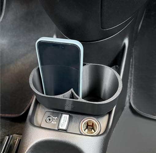 Ricreo for Abarth 500/595 and Fiat 500 Extension Holder - Anti-Fall Solution and Smartphone Holder, Extended Drink Holder, 500 Items Organizer thumbnail 3
