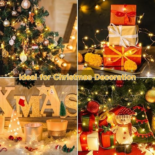 4 Pack LED Fairy Lights Battery Operated 20FT 60 LEDs Silver Wire String Lights Twinkle Lights Starry Fairy Lights for Bedroom Christmas Wedding Party Indoor Outdoor Decorations, Warm White thumbnail 7