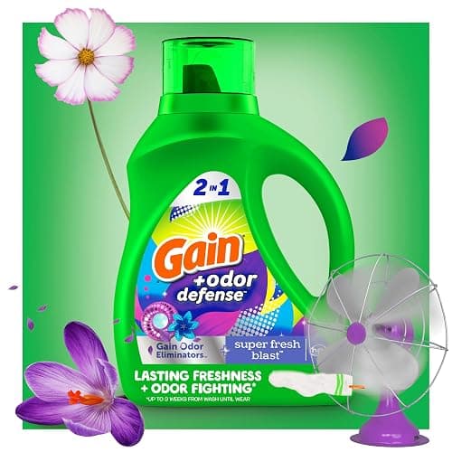 Gain Odor Defense Liquid Laundry Detergent, Super Fresh Blast Scent, 194 fl oz, 134 loads, 2 in 1, Laundry Detergent Liquid Soap, HE compatible thumbnail 6