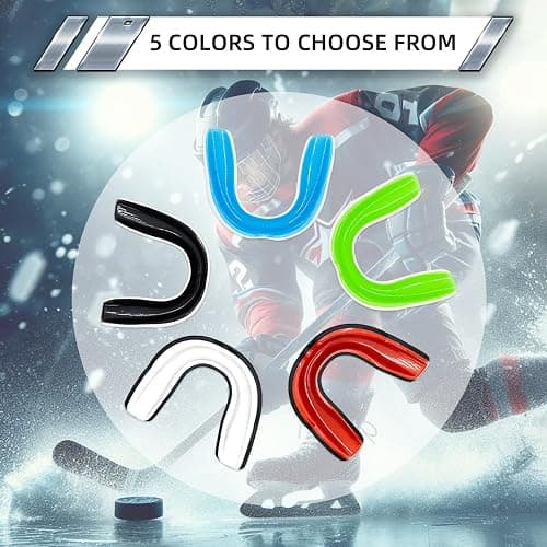 5 Pack Kids Youth Mouth Guard for Sports, Boys Girls Mouth Guard with Case, Child Teen Sports Mouthguard for Football Lacrosse Basketball Boxing Soccer Taekwondo MMA Karate thumbnail 4