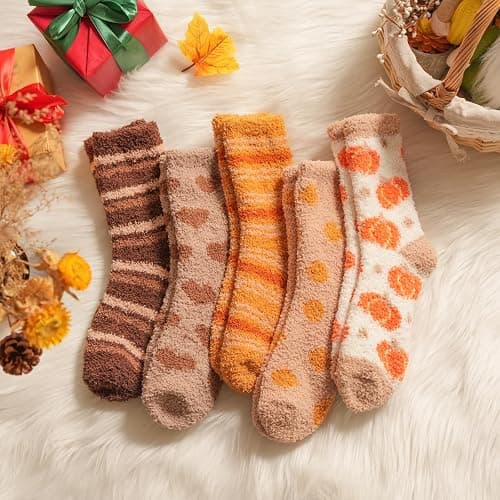 Fuzzy Socks for Women Fluffy Cozy Slipper Socks Fall Halloween Socks Gifts | Soft Thick Plush Warm Socks, Christmas Winter Gifts for Ladies,Comfortable Indoor Home Socks, Sleep Slipper Socks thumbnail 6