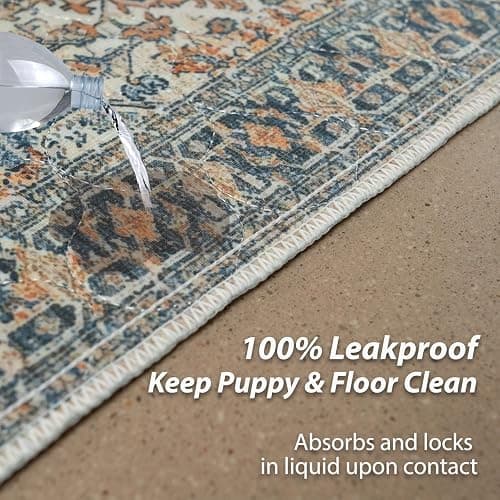nunubaby Washable Pee Pads for Dogs, Stylish, Non-Slip and Leak-Proof Pee Pads. Reusable Potty Pads for Dogs for Crates and Floors.(Beige/Multi, 72" x72" ) thumbnail 4