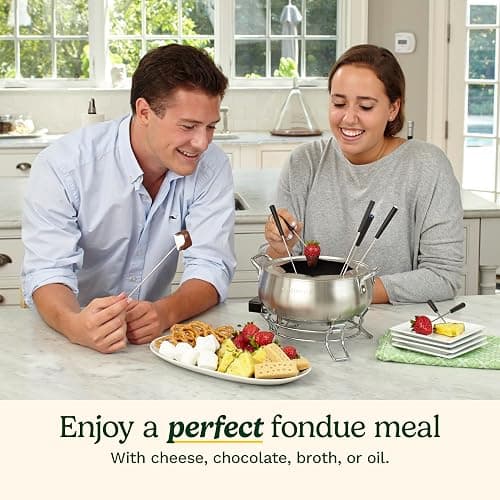 Cuisinart Fondue Pot Set, 3-Quart Stainless Steel Electric Fondue Pot for Chocolate, Cheese, Broth, and Oil, Includes 8 Forks, Temperature Control, Nonstick Interior, Dishwasher Safe, CFO-3SSNAS thumbnail 5