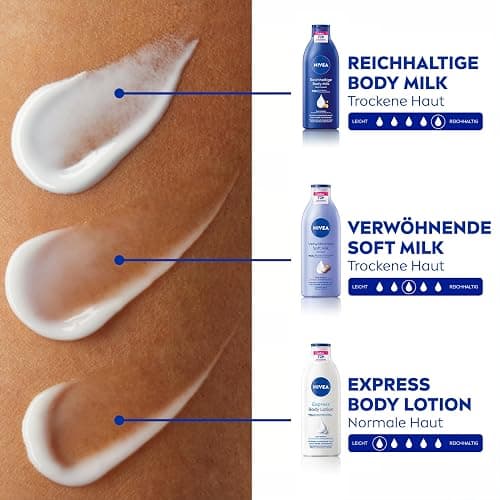 NIVEA Reichhaltige Body Milk, intensiv pflegende Körpercreme mit purem Hyaluron, Mandelöl und Tiefenpflege Serum, Lotion für trockene Haut (625 ml) thumbnail 7