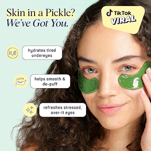 SpaLife In a Pickle Hydrogel Under Eye Patches for Dark Circles | Pickle Gifts for Women | Hydrating Undereye Masks for Bags and Puffiness | Pack of 8 Pairs (8 Undereye Treatments) thumbnail 2