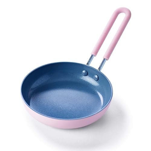 GreenPan Mini Healthy Ceramic Nonstick, 5" Round Egg Pan, PFAS-Free, Dishwasher Safe, Stay Cool Handle, Pink - Image 1