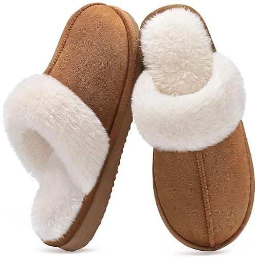 Litfun Women's Fuzzy Memory Foam Slippers Fluffy Winter House Shoes Indoor and Outdoor thumbnail 7