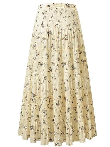 NASHALYLY Women's Chiffon Elastic High Waist Pleated A-Line Flared Maxi Skirts thumbnail 2