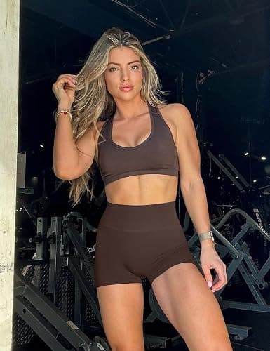 OLCHEE Womens Workout Shorts Seamless Scrunch Butt Lifting 3 Pack Yoga Gym Athletic High Waisted Tummy Control Booty 4.1" thumbnail 5