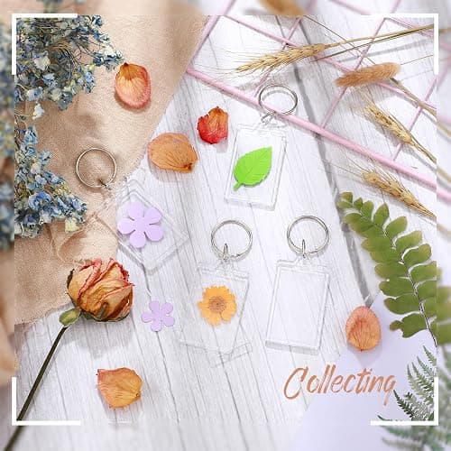 Junkin 150 Pack Acrylic Photo Keychains Clear Personalized Picture Frame Keychain Holder Blank Photo Insert Keyring DIY Favor thumbnail 5