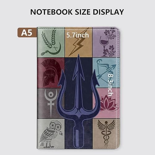 JOHSBYD Camp Half Blood Gift C-amp H-alf B-lood Leather Journal Notebook for Book Lover Flying Horse G-ift Percy Fans G-ift Percy Movie Gift Mythology G-ift (Camp Half Blood-notebook) thumbnail 3