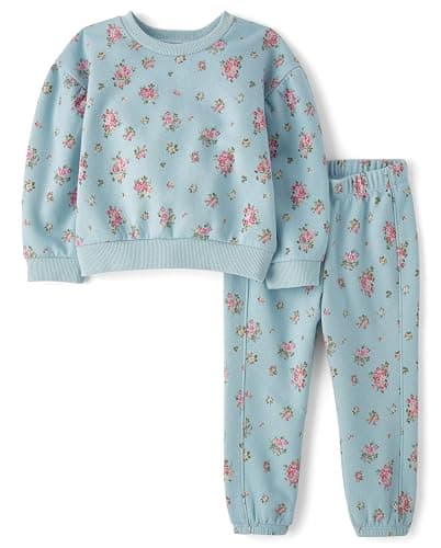 The Children's Place baby-girls And Toddler Long Sleeve Active Shirt and Pant, 2 Piece Outfit - Image 1