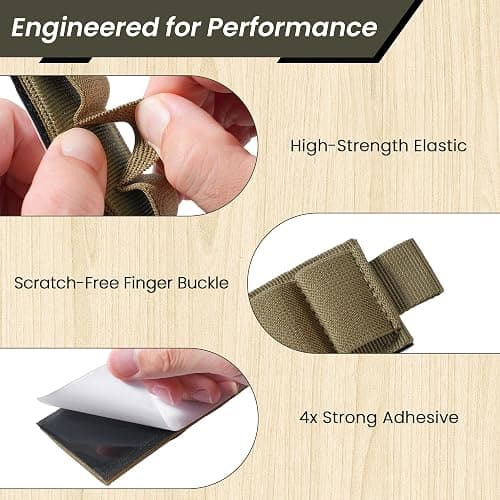 NYEONHRT 6 Round Shotgun Shell Holder 4 Pack, 12/20 Gauge Buttstock Shell Pouch, Hook and Loop Side Saddle Ammo Carrier Card with Adhesive Back Sticker, Shotgun Accessories for Hunting thumbnail 3
