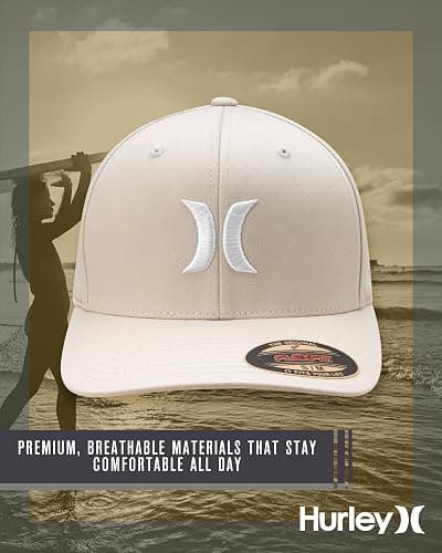 Hurley Mens Baseball Cap - Flexfit Fitted Baseball Caps for Men (Sizes: S-XL) thumbnail 4