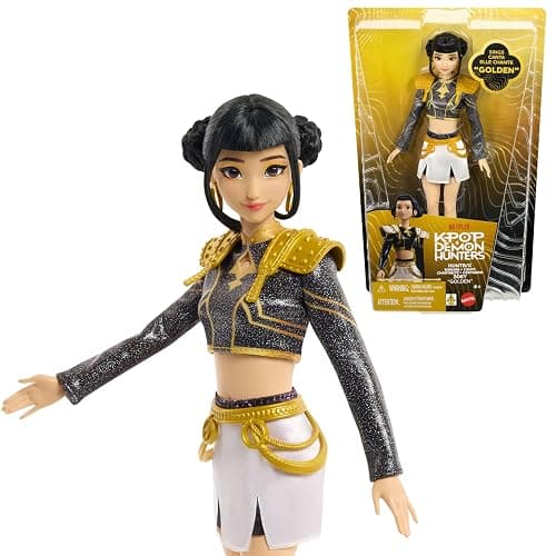 Mattel Kpop Demon Hunters HUNTR/X Zoey “Golden” Singing Doll | Wearing Removable Signature Outfit, 5 Posable Joints, Inspired by the Movie - Image 1